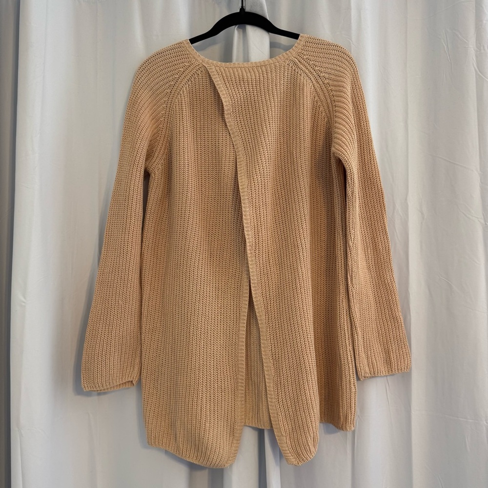525 America Beige Cotton Tunic Sweater Split Back Medium - Picture 8 of 12